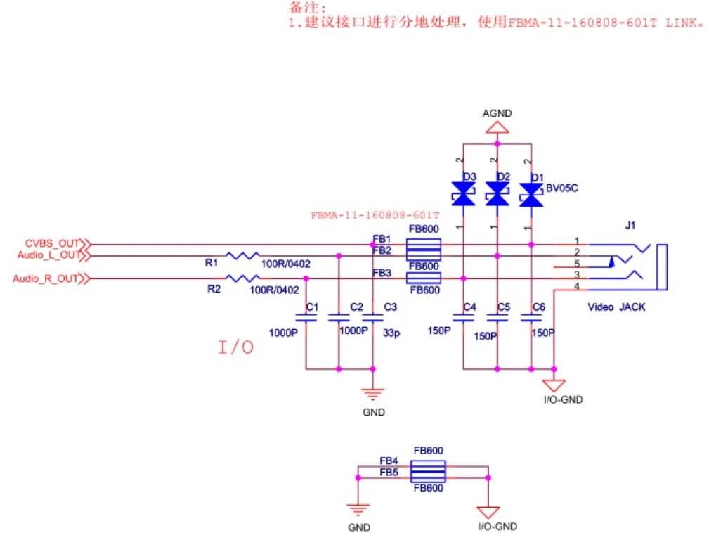 AV接口EMC设计标准电路