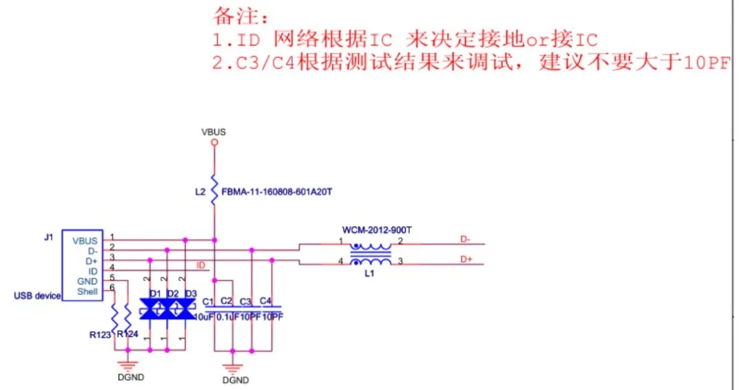 USBDEVICE EMC设计标准电路