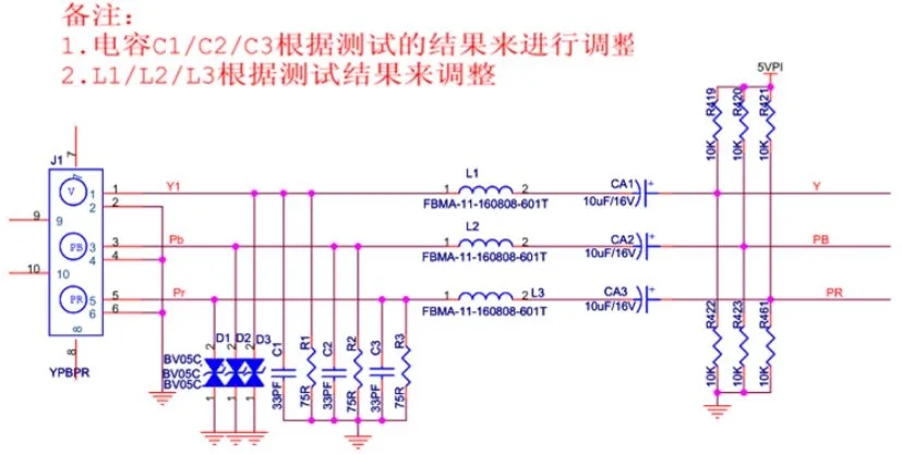 复合视频接口EMC设计标准电路