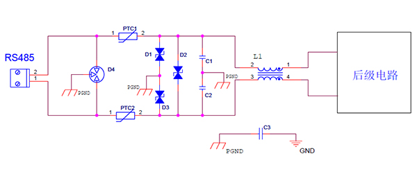 RS485接口防雷电路
